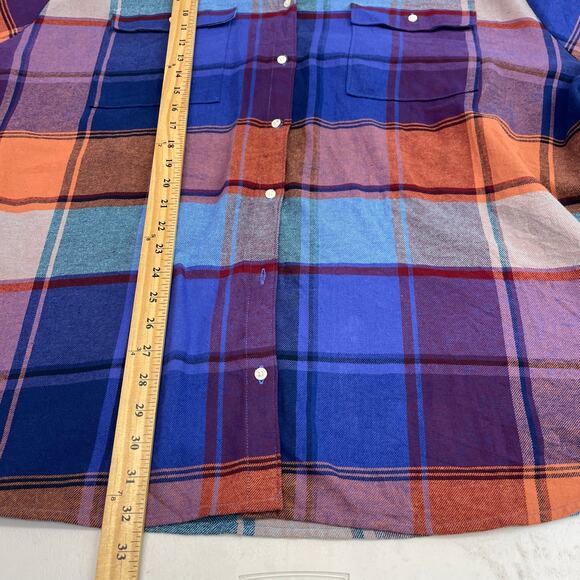 Old Navy The Boyfriend Shirt multi-color plaid flannel shirt women's 3X - Picture 9 of 11